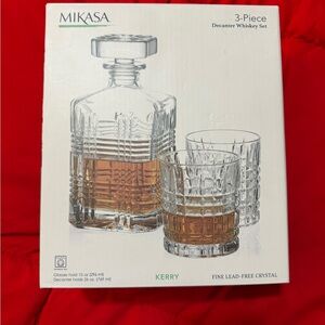 Mikasa Crystal Decanter Whiskey Set - Clear